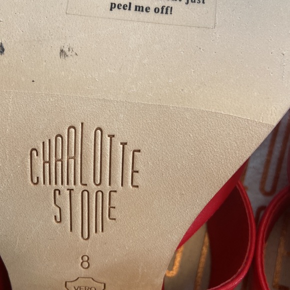 Charlotte Stone Red Heeled Sandals - Picture 11 of 14